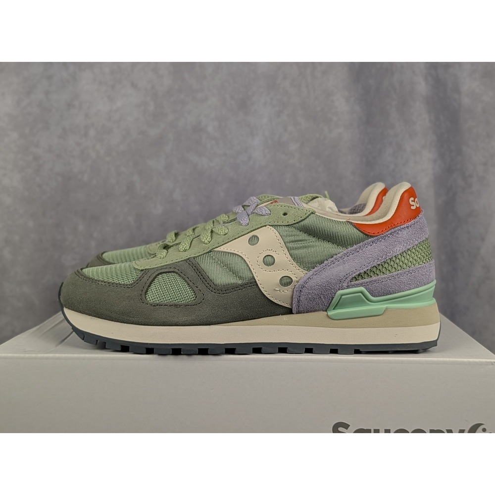Saucony Shadow Original Womens Green Lilac Sneakers S1108-880 Size 9